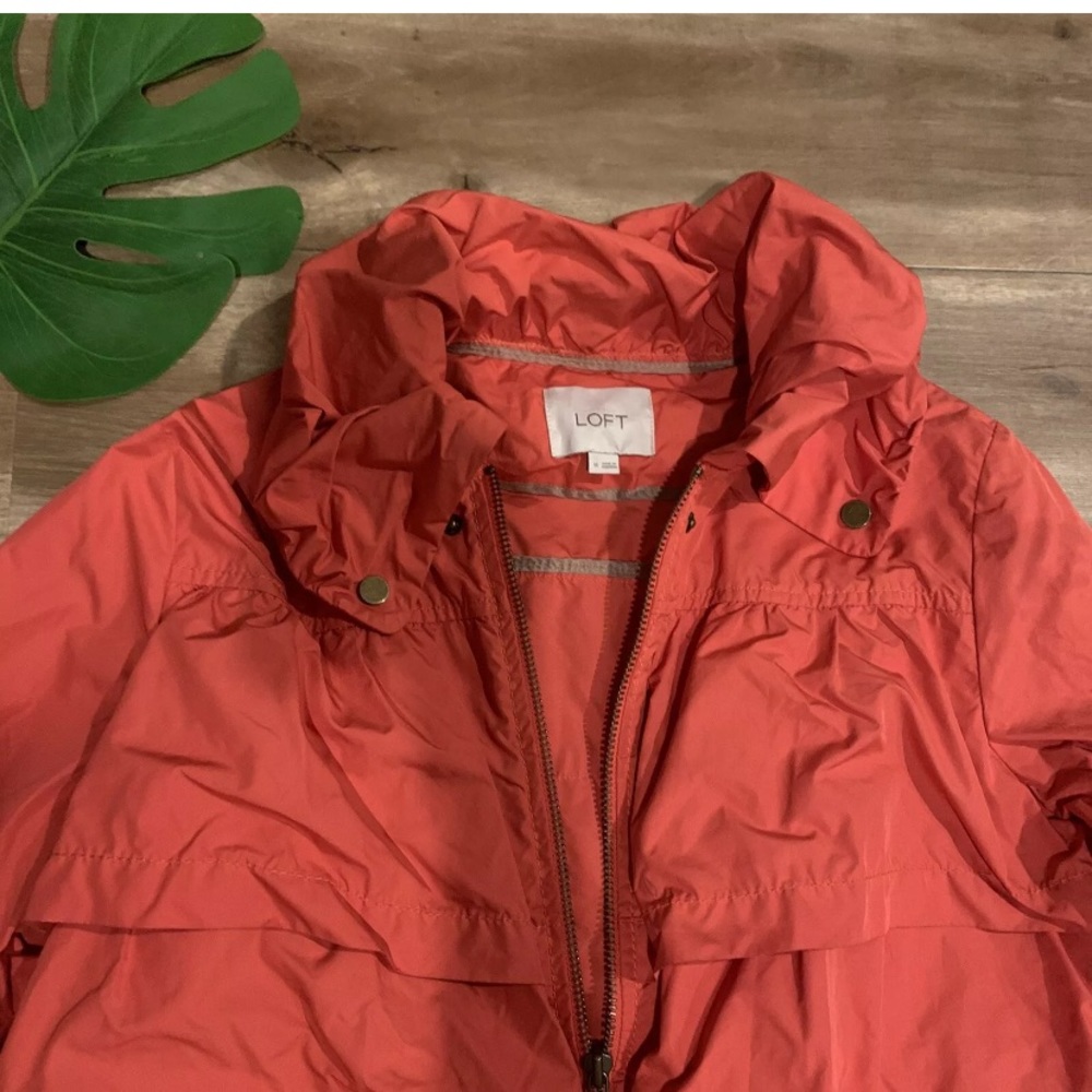 5️⃣for💲25 Loft Orange Windbreaker Jacket M - Picture 4 of 7